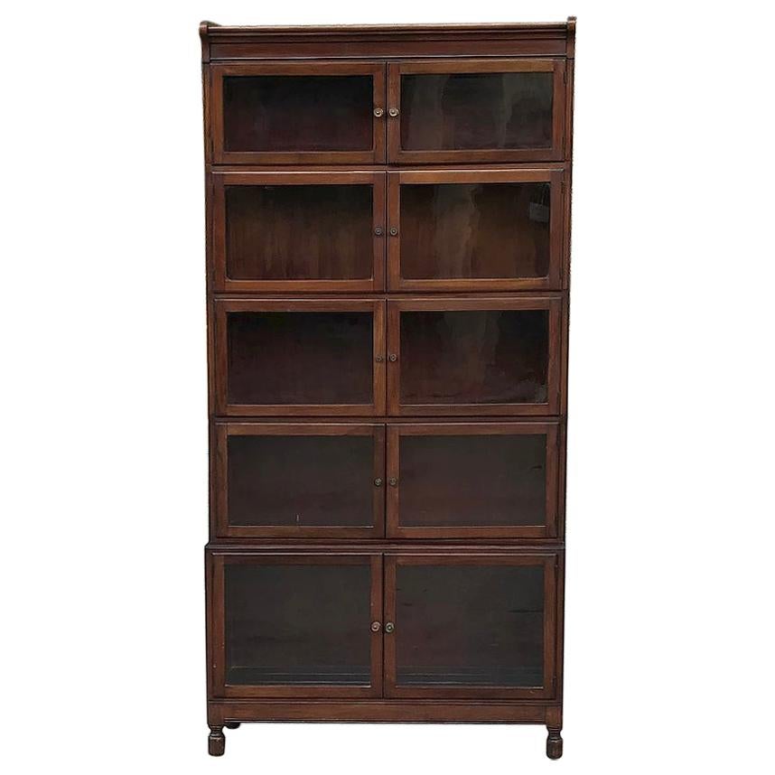Antique English Mahogany Bookcase, File Cabinet