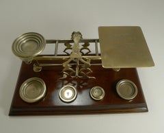 Antique English Mahogany & Brass Letter Scales, S. Mordan & Co., London