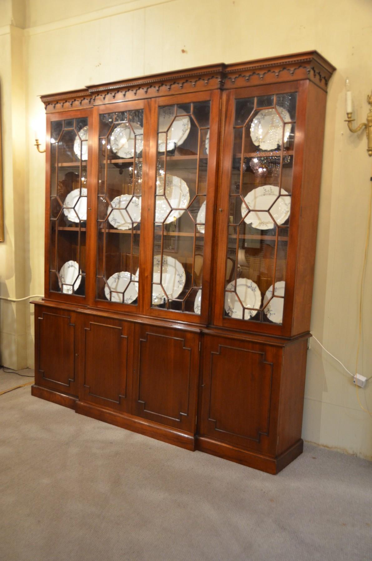 antique breakfront bookcase