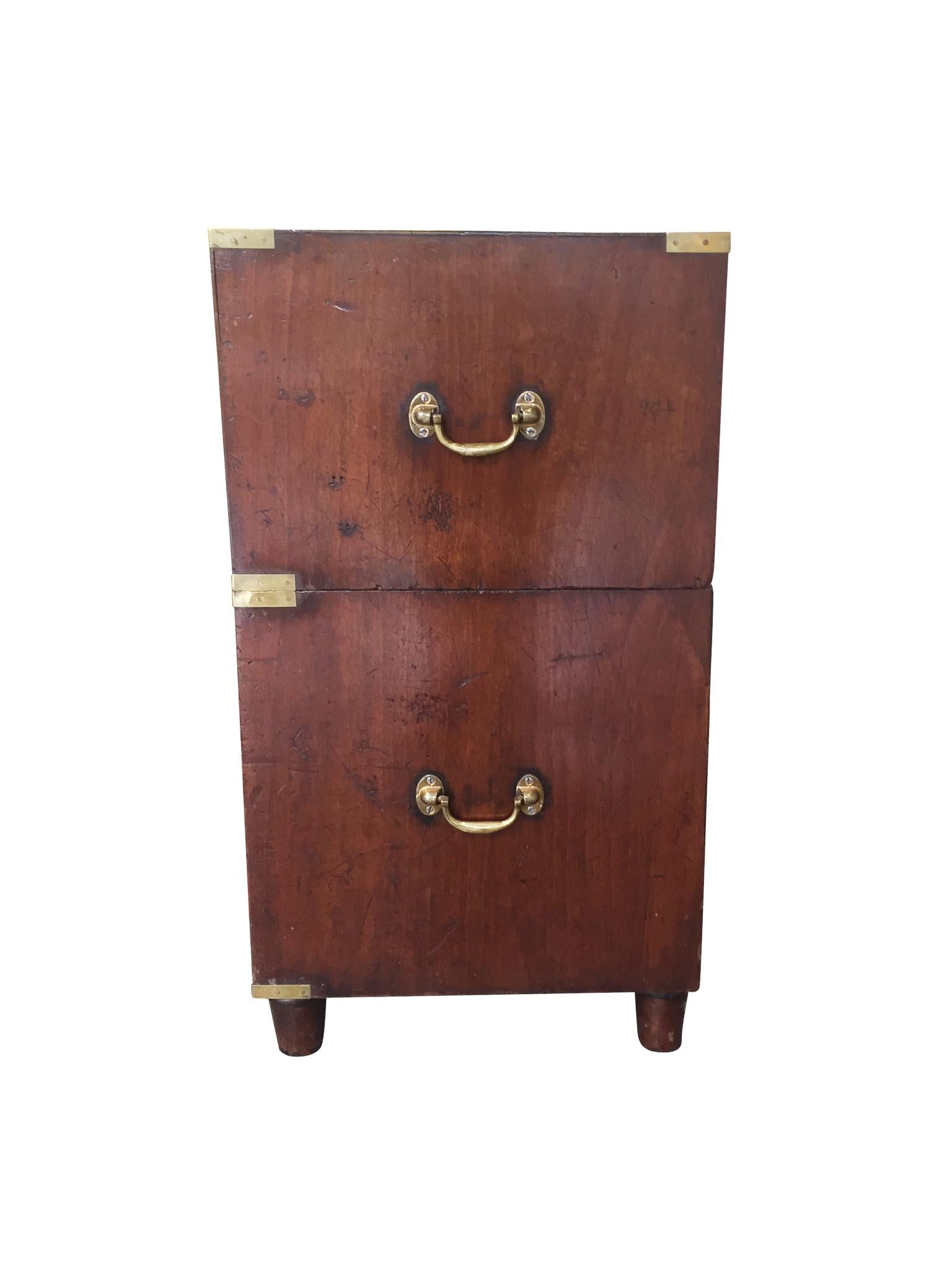 19th Century Antique English Mahogany Campaign Chest