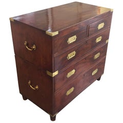 Antique English Mahogany Campaign Chest