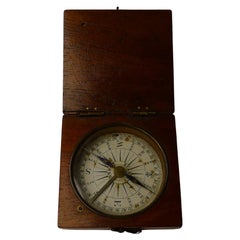 Antique English Mahogany Cased Compass by Stanley, London