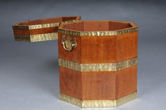 Antique English Mahogany Chest/Ottoman with Brass Fittings