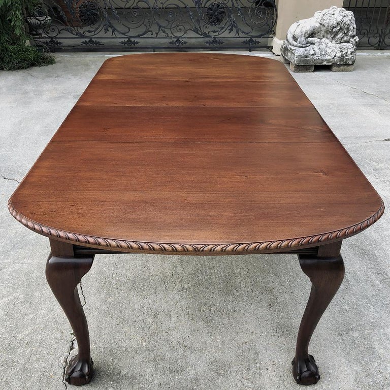 Antique English Mahogany Chippendale Dining Table at 1stDibs