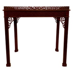 Antique English Mahogany Chippendale Fretwork Tea Table