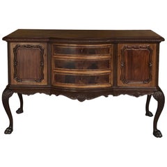 Antique English Mahogany Chippendale Low Buffet, Sideboard