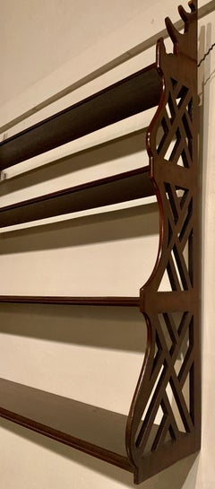Antique English Mahogany Chippendale Style Horizontal Shelf
