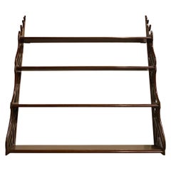 Scaffale orizzontale in stile Chippendale in mogano inglese antico