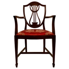 Antique English Mahogany Desk Chair, circa 1865-1875