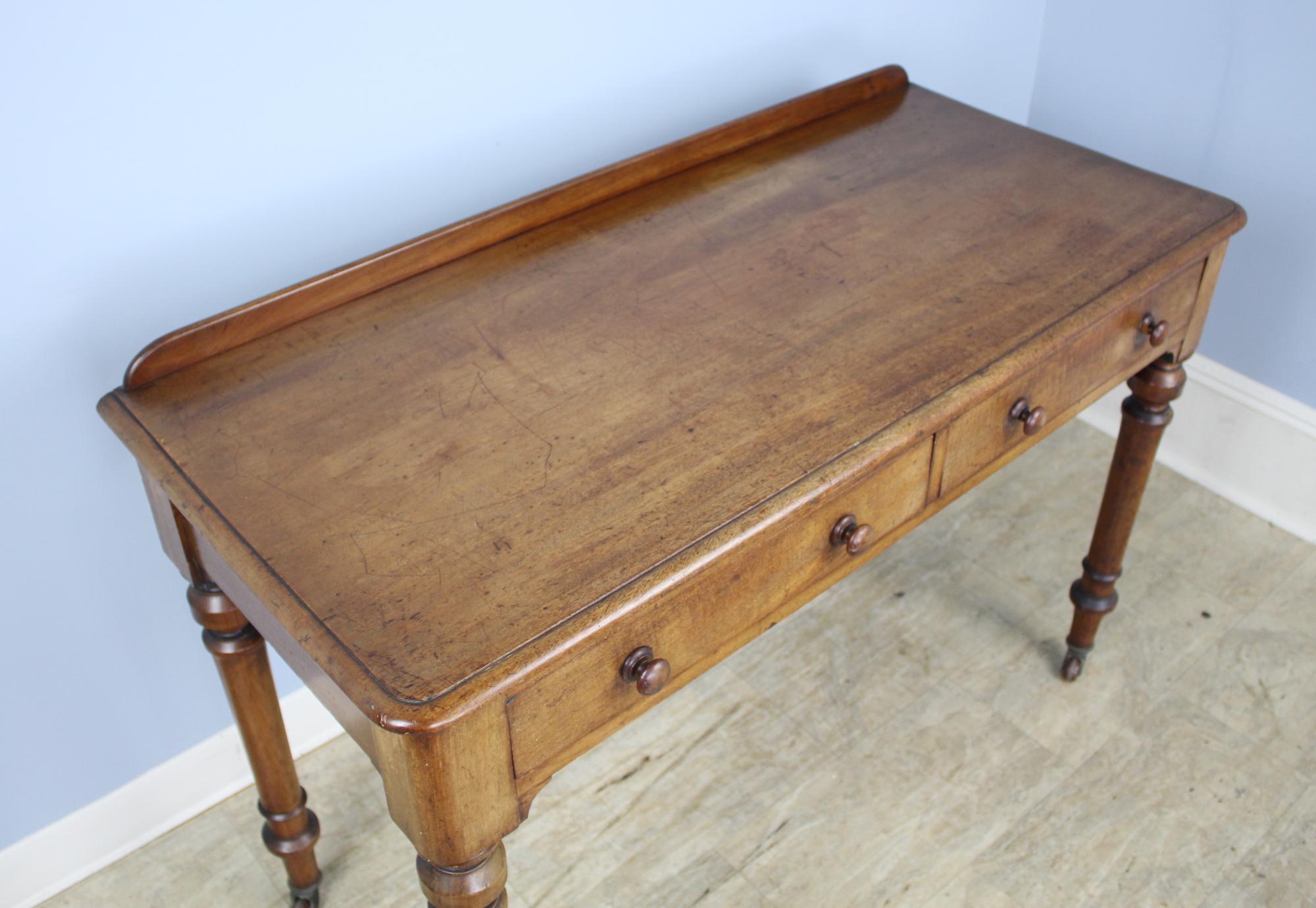 Antique English Mahogany Desk with Galleried Back 3