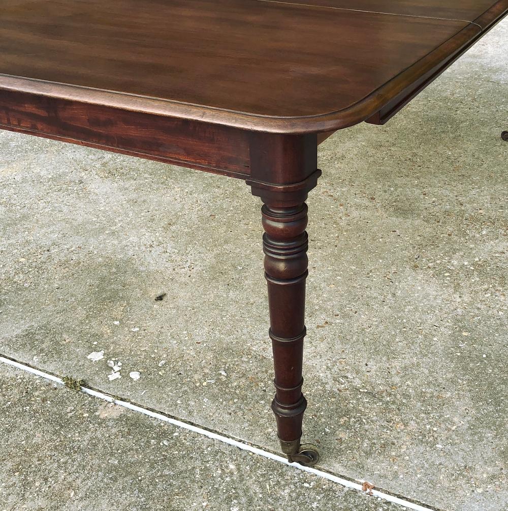 Antique English Mahogany Dining Table with Leaf 3