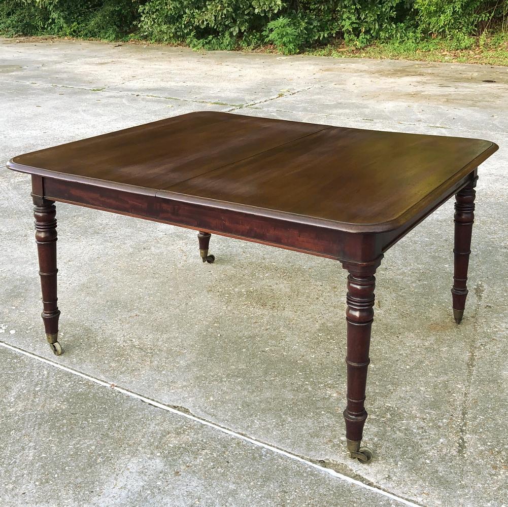 Antique English Mahogany Dining Table with Leaf 2