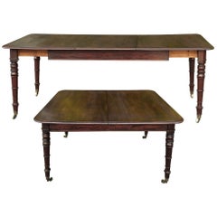 Antique English Mahogany Dining Table with Leaf