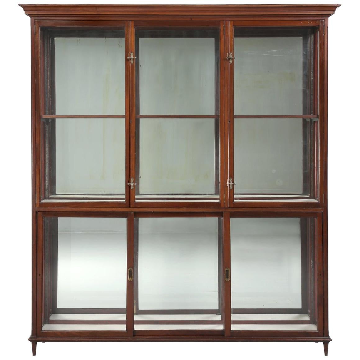 Antique English Mahogany Display or Curio Cabinet, from a Luxury Store