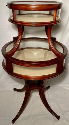 Antique English Mahogany Double Vitrine, Circa 1900