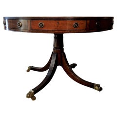 Antique English Mahogany "Drum Table" with Pedestal, Circa 1870-1880.