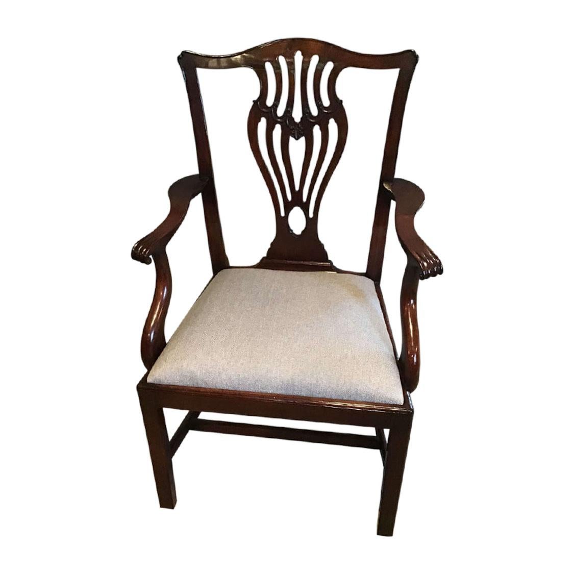 Antique English mahogany Elbow chair.