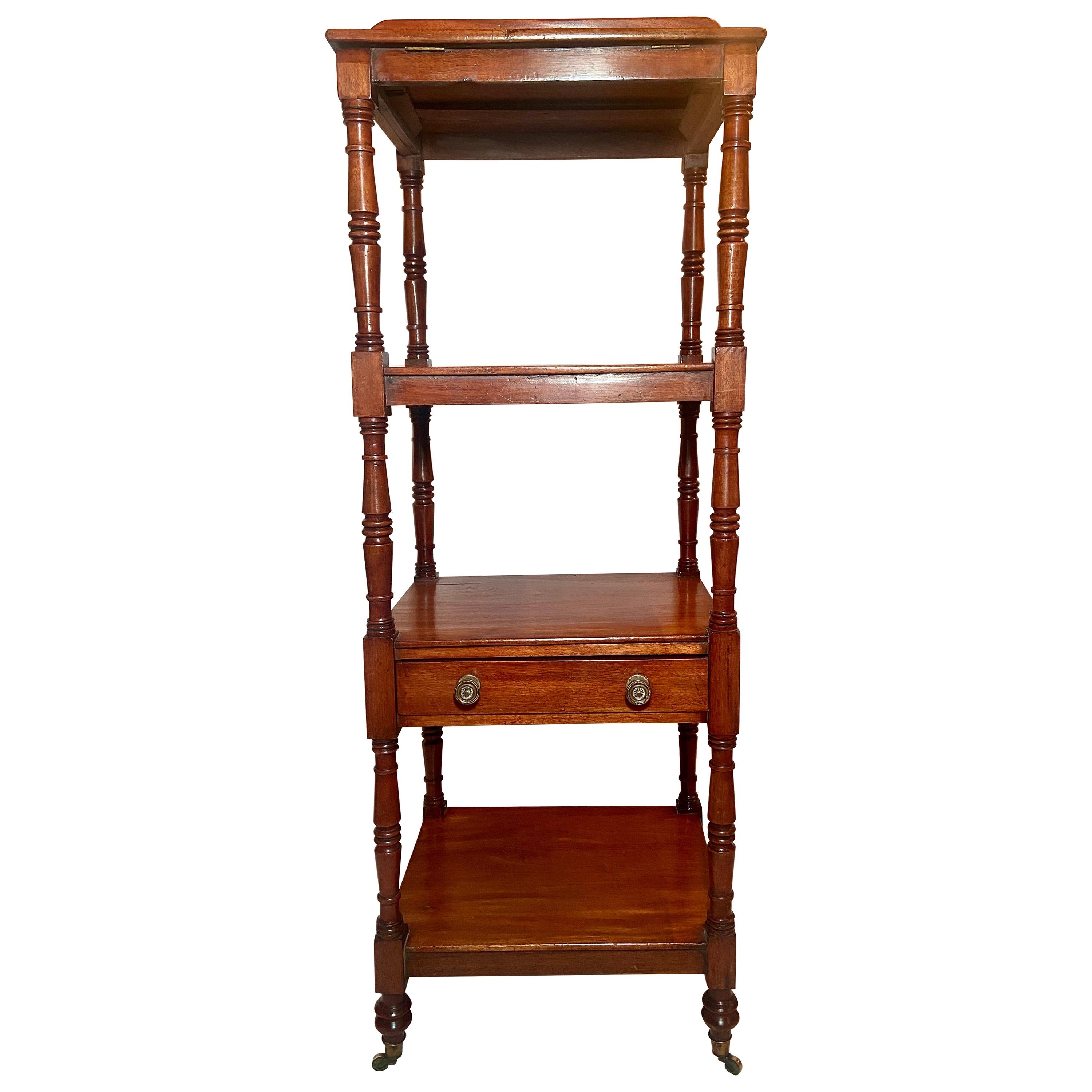 Antique English Mahogany Etagere with Lectern, Circa 1840-1860 For Sale