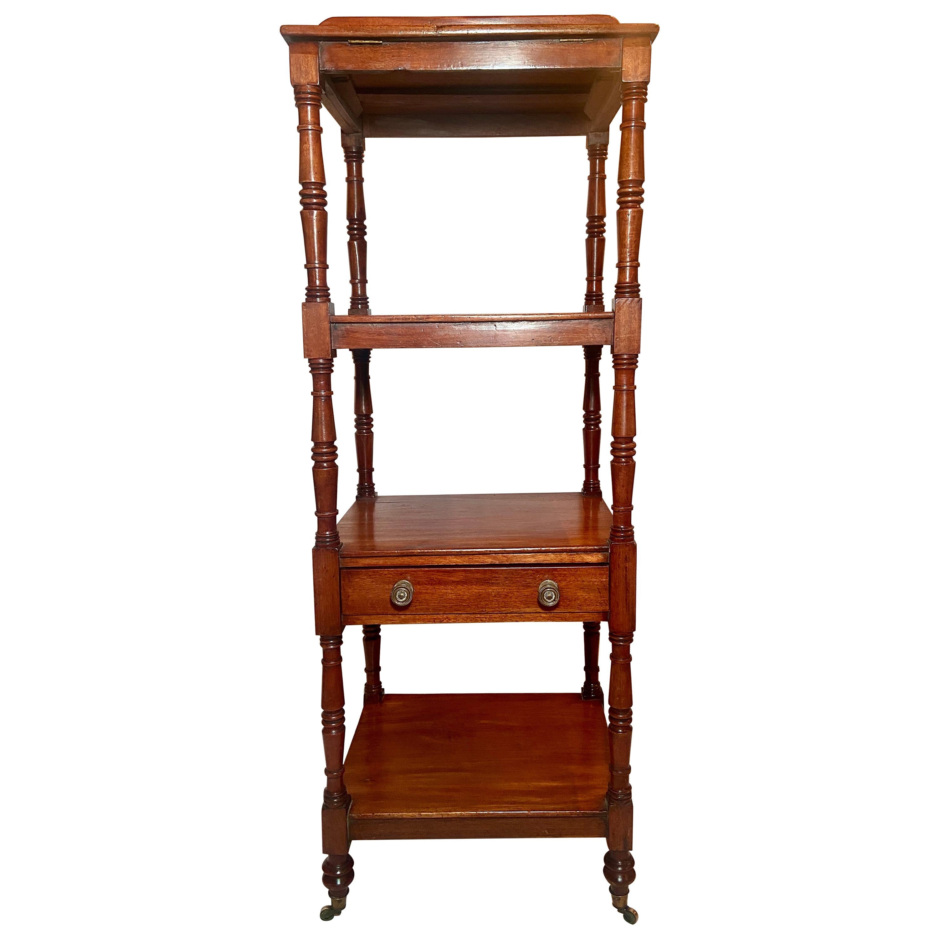 Antique English Mahogany Etagere with Lectern, Circa 1840-1860