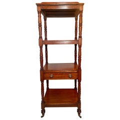 Antike englische Mahagoni-Etagere mit Leseleuchte, um 1840-1860