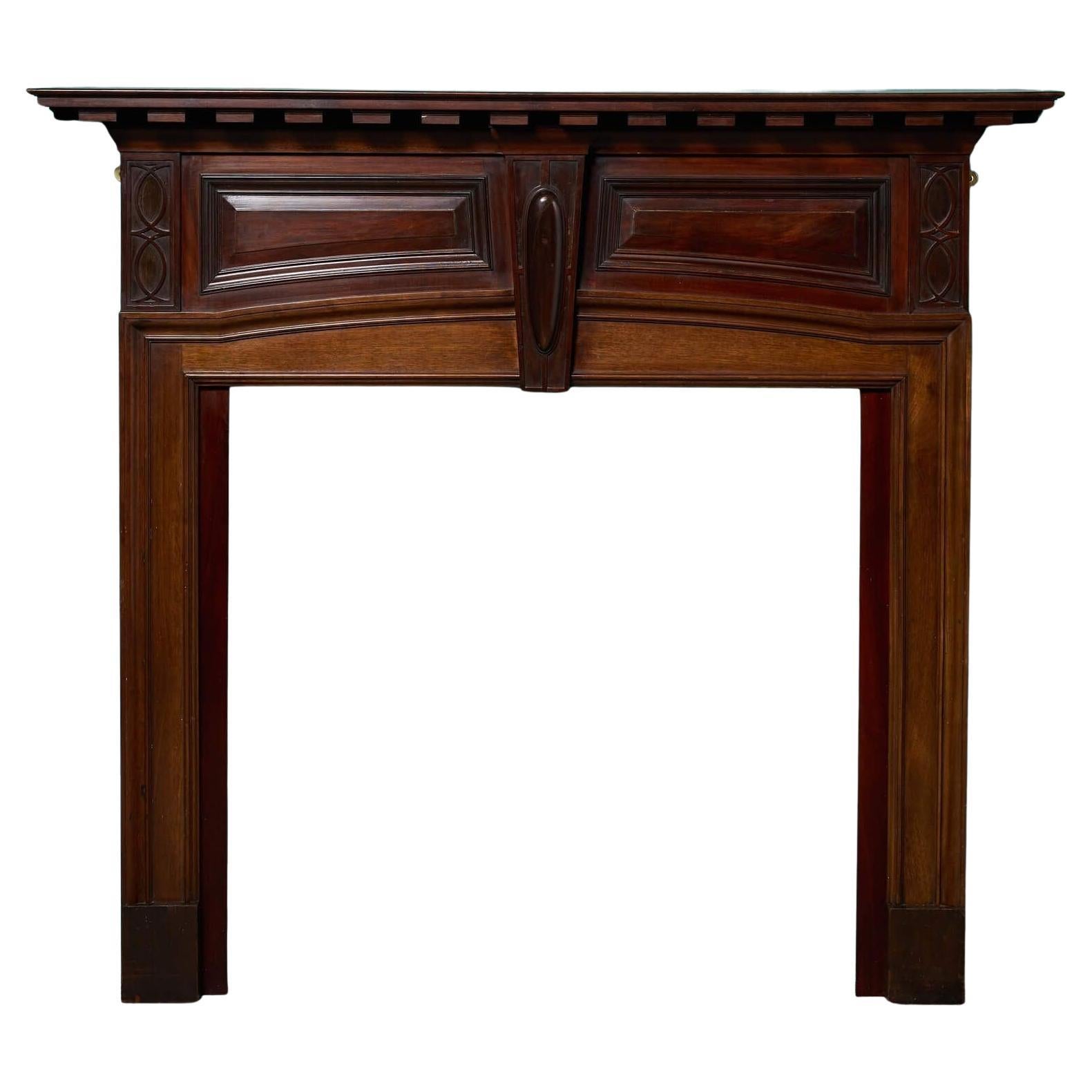 Antique English Mahogany Fire Mantel