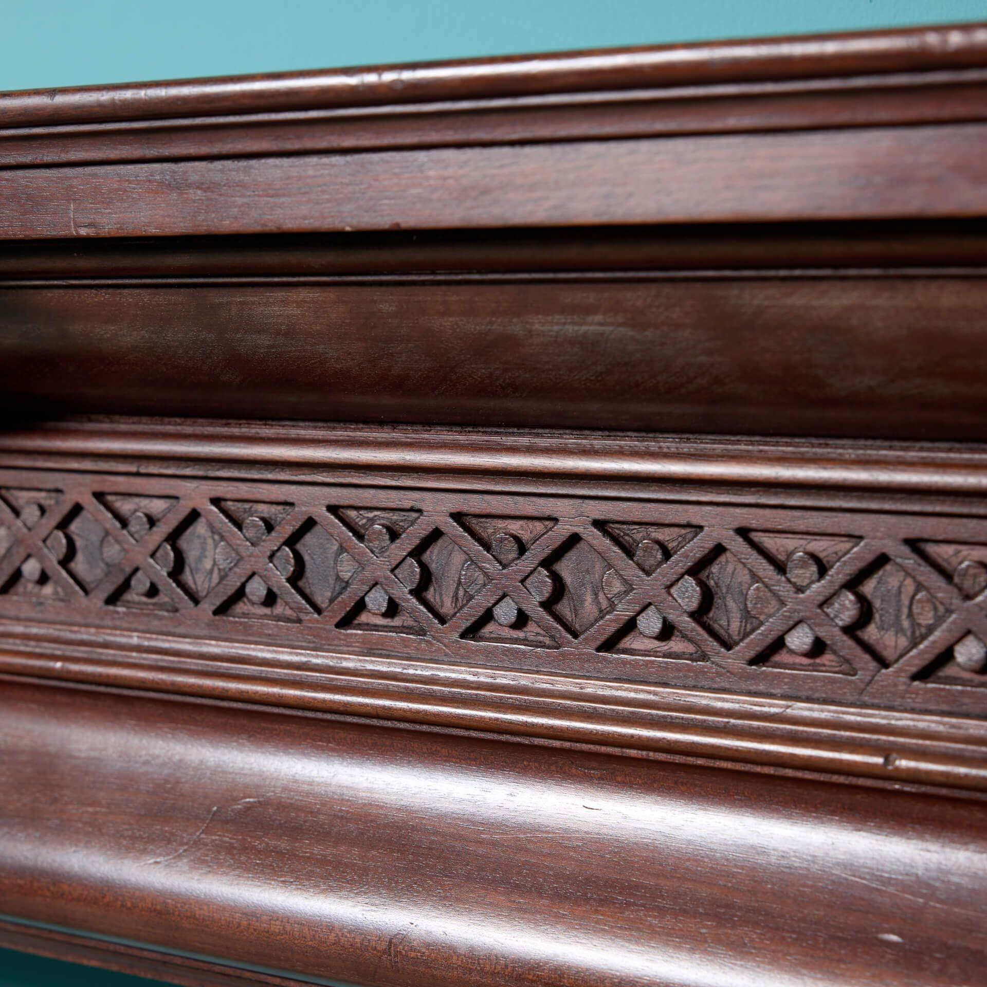 Antique English Mahogany Fireplace In Fair Condition For Sale In Wormelow, Herefordshire