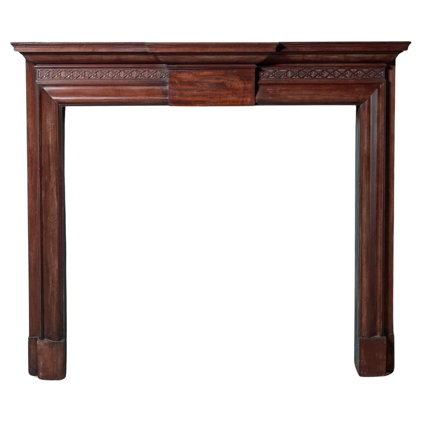 Antique English Mahogany Fireplace For Sale