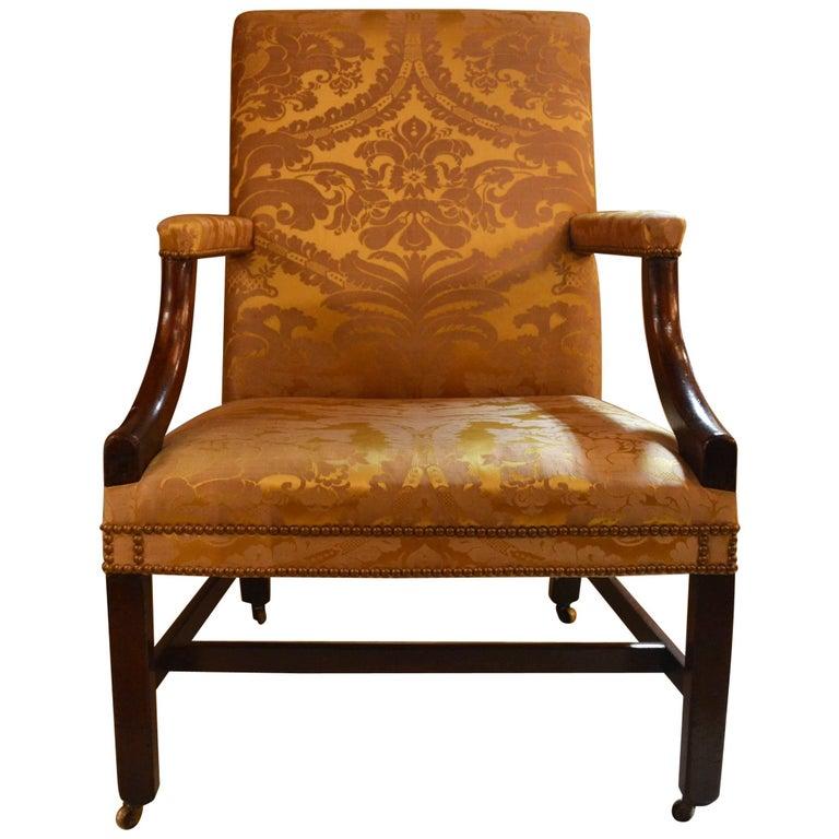 Ancienne chaise anglaise en acajou de style George III de Gainsborough Bon état - En vente à New Orleans, LA