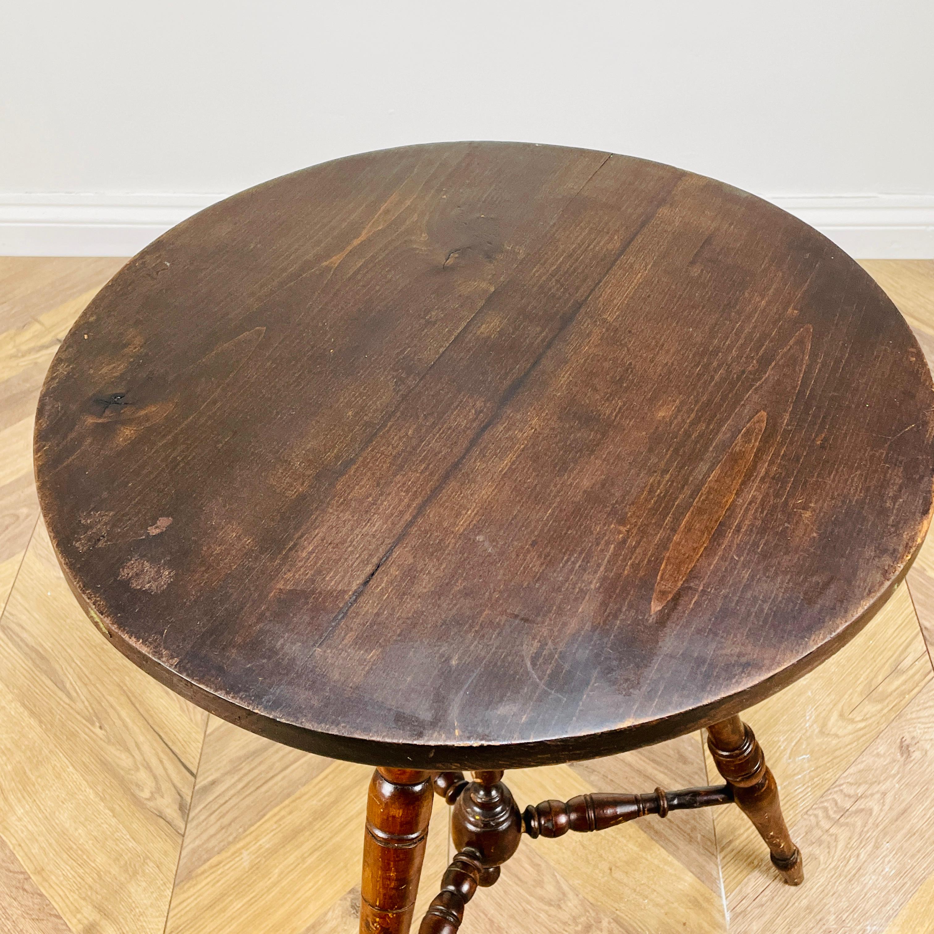 British Antique English Mahogany Gypsy Table, 19th Century