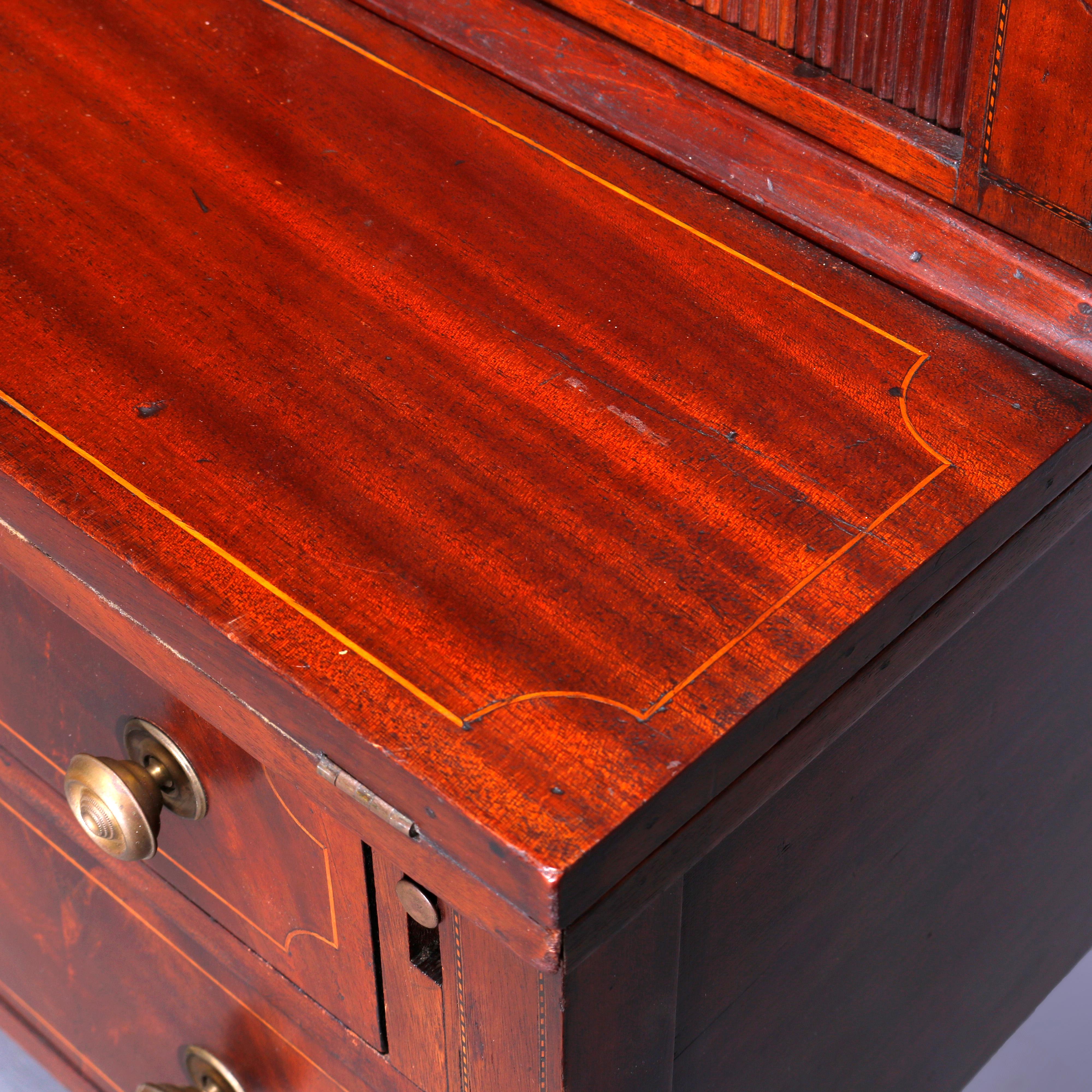 Antique English Mahogany Hepplewhite Tambour Desk Circa 1820 5