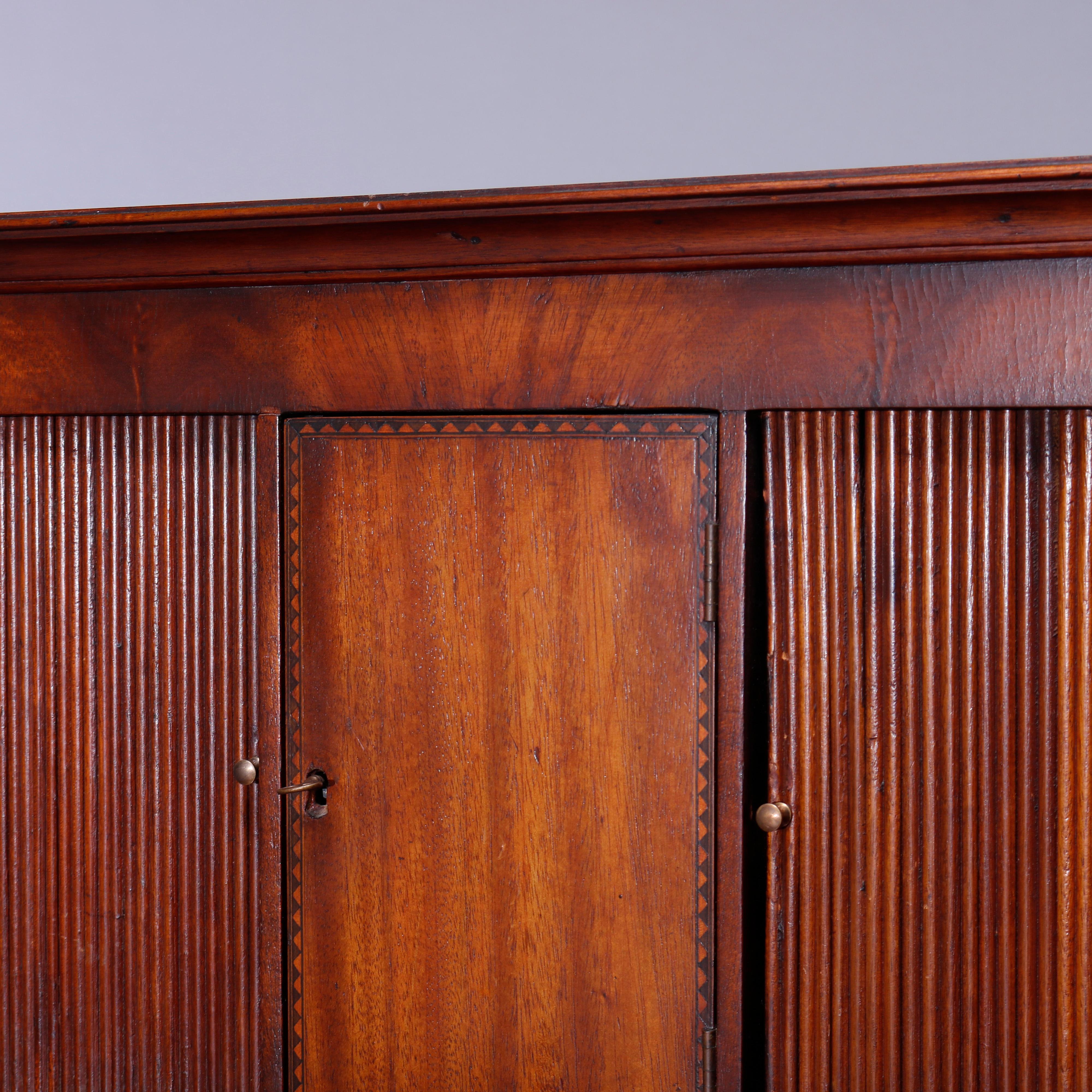 Antique English Mahogany Hepplewhite Tambour Desk Circa 1820 6