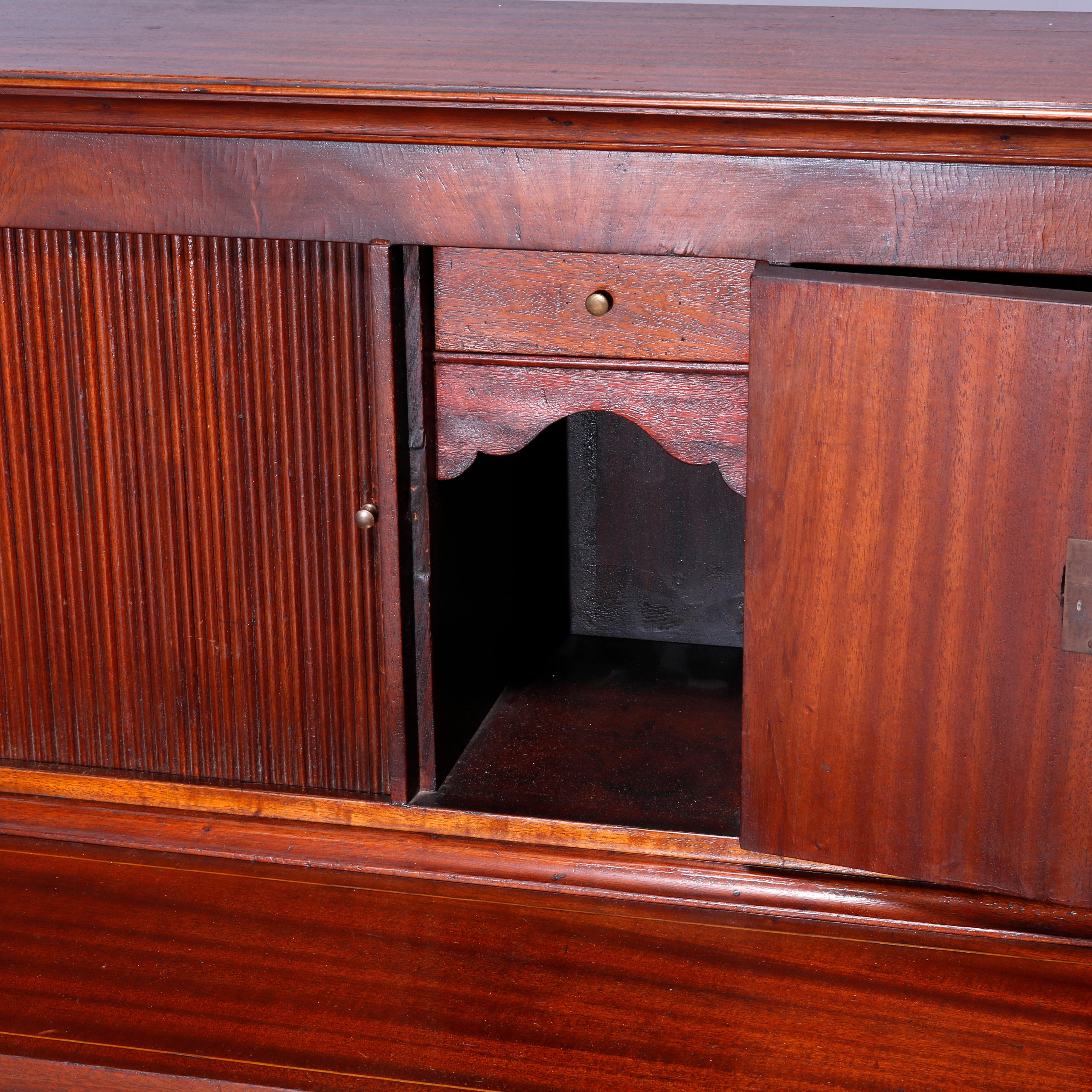 Antique English Mahogany Hepplewhite Tambour Desk Circa 1820 7