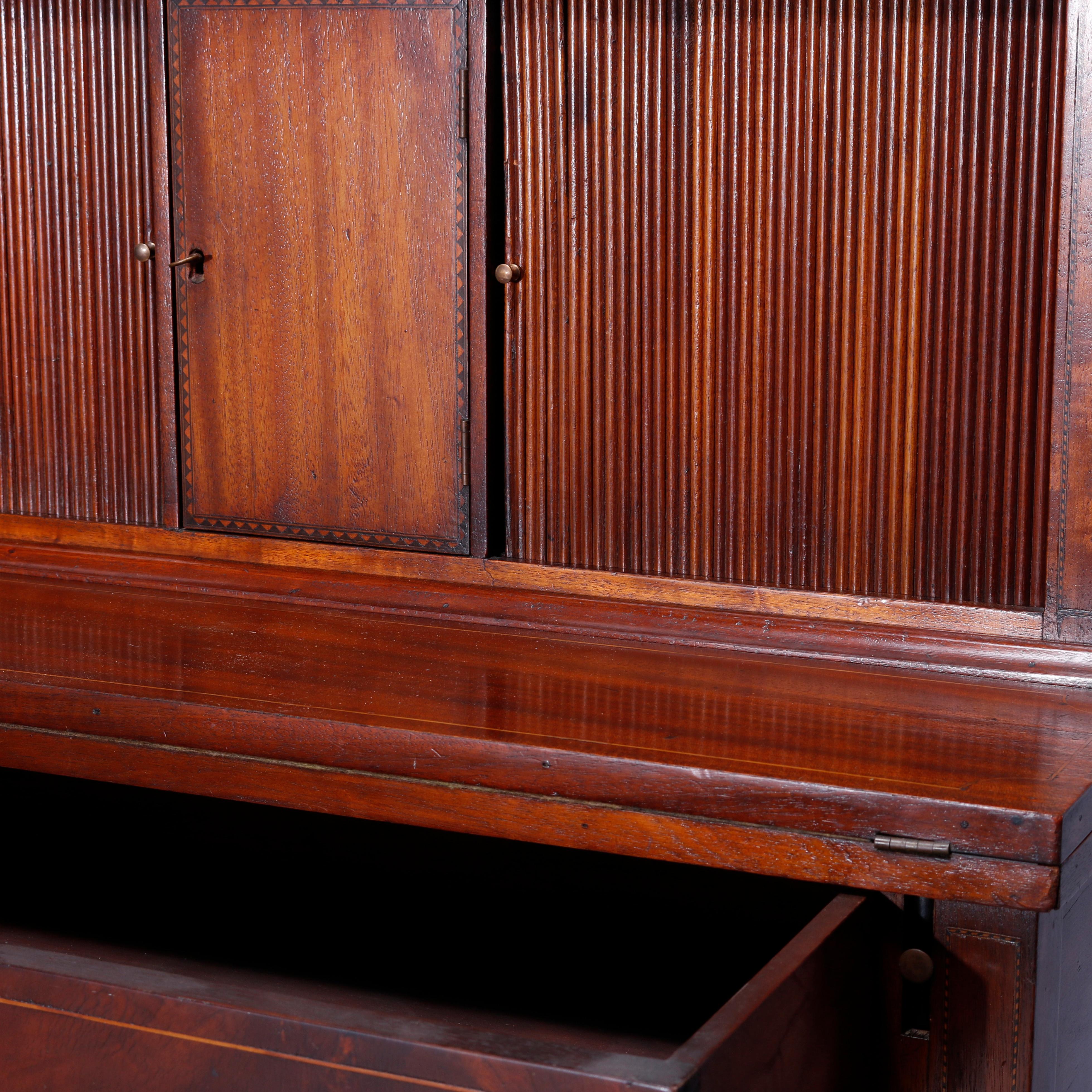 Antique English Mahogany Hepplewhite Tambour Desk Circa 1820 8