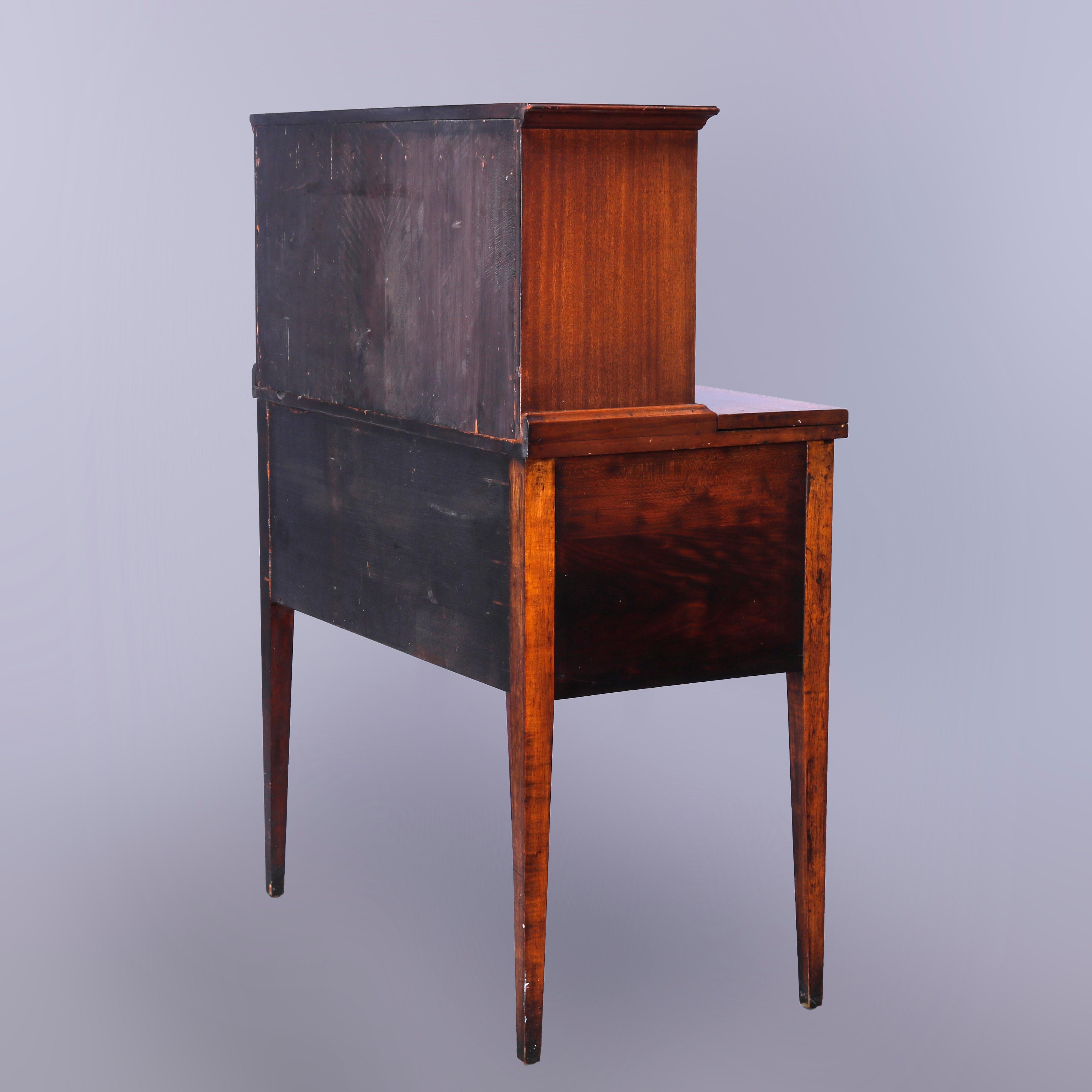 Antique English Mahogany Hepplewhite Tambour Desk Circa 1820 12