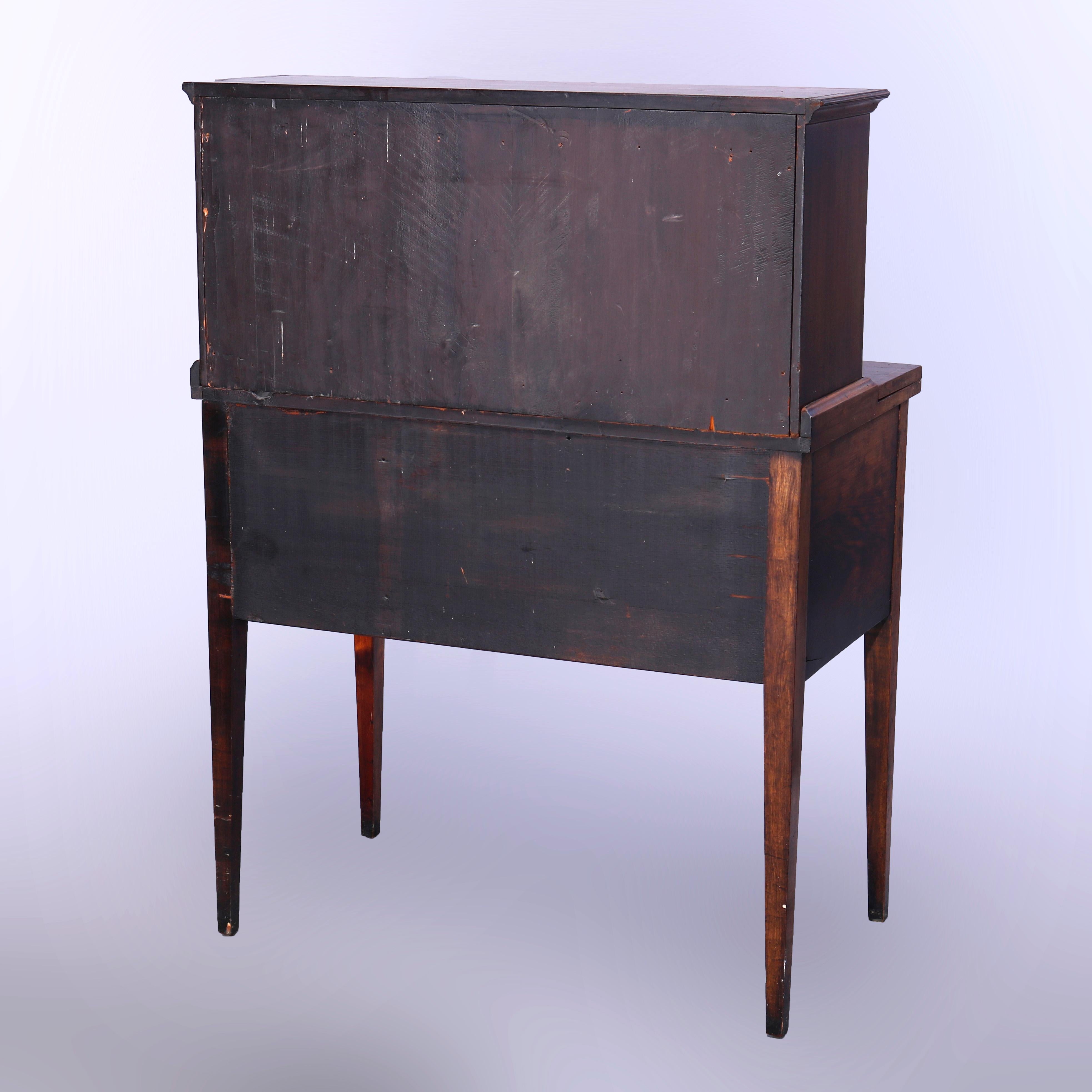 Antique English Mahogany Hepplewhite Tambour Desk Circa 1820 13