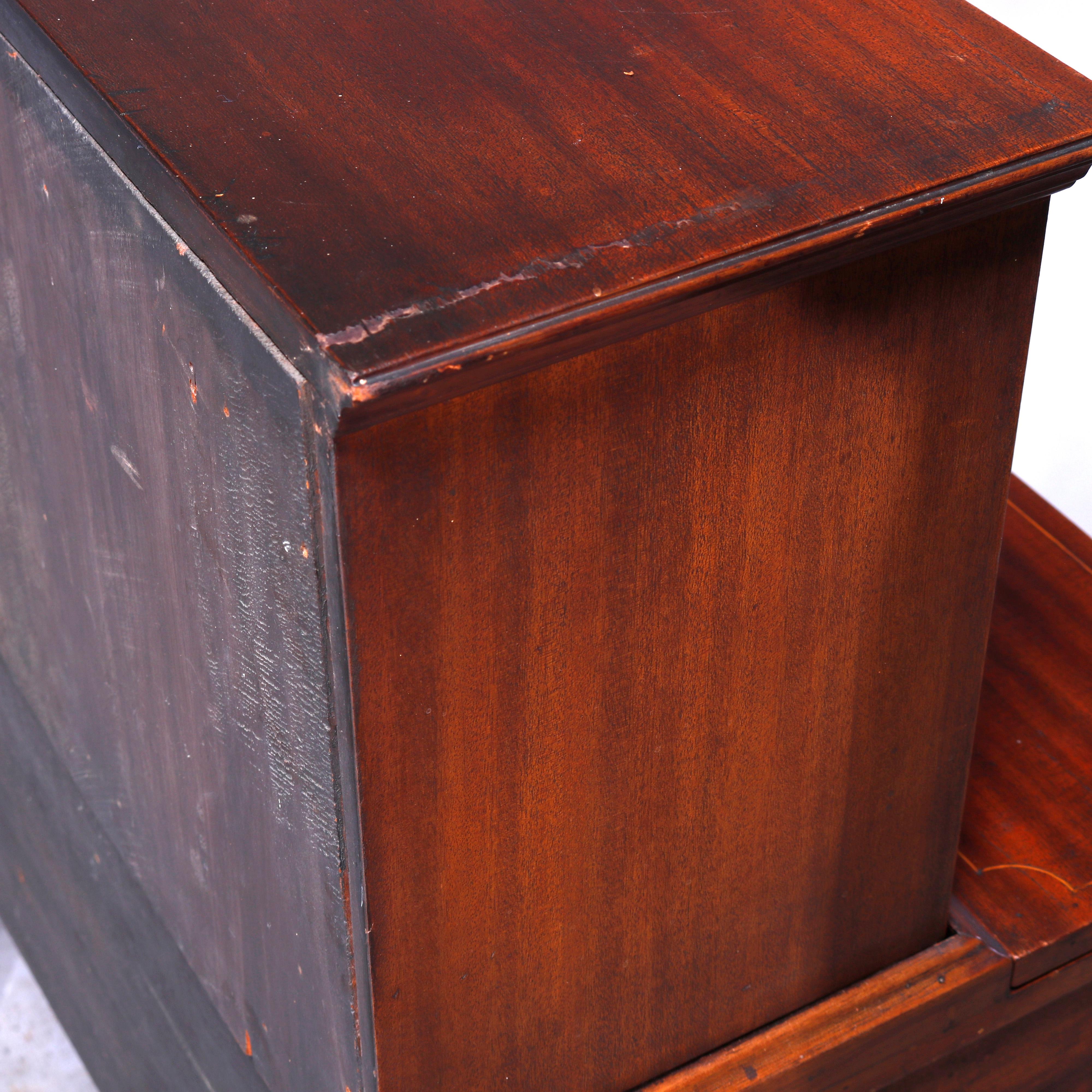 Antique English Mahogany Hepplewhite Tambour Desk Circa 1820 14