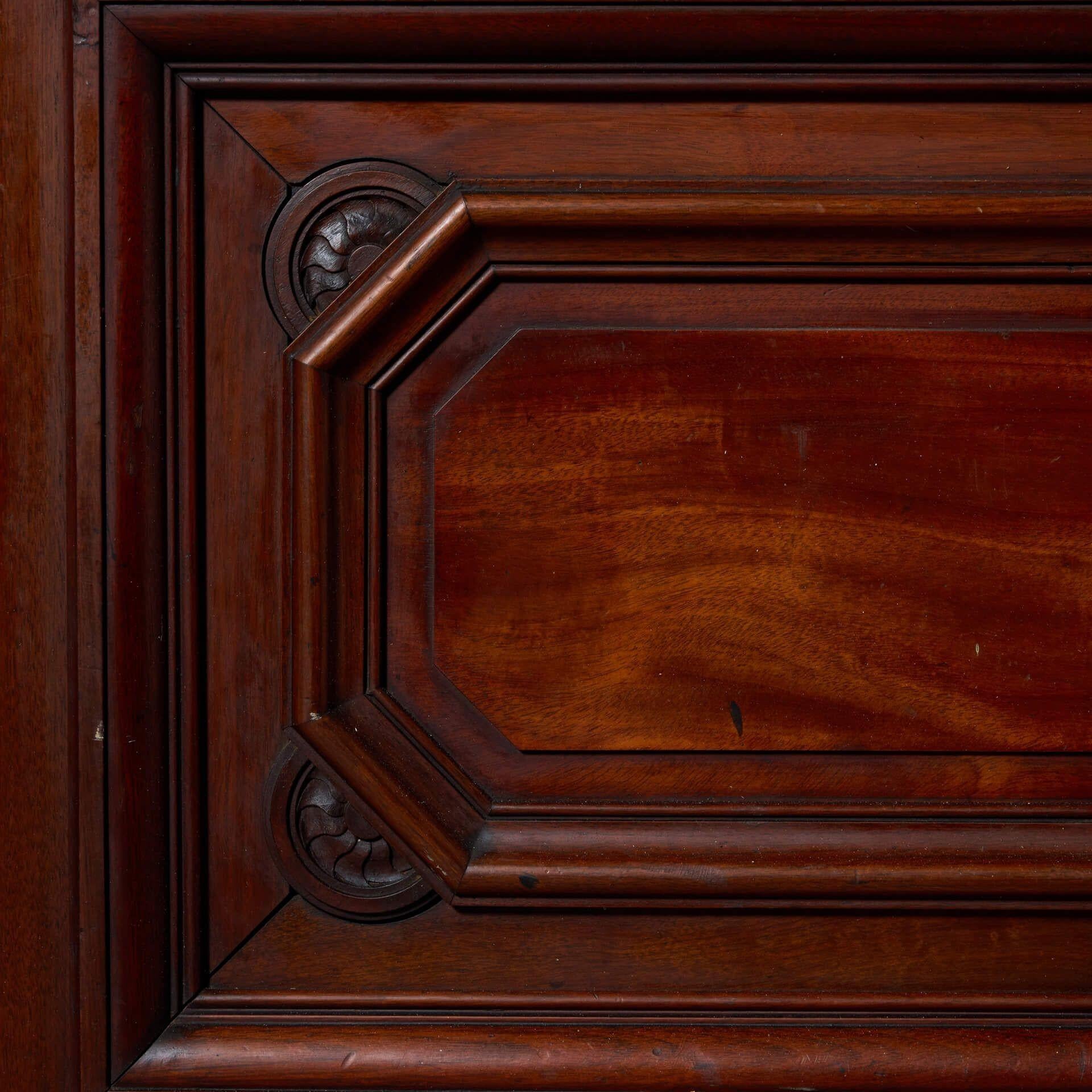 Antique English Mahogany Internal Door for Glazing In Fair Condition For Sale In Wormelow, Herefordshire
