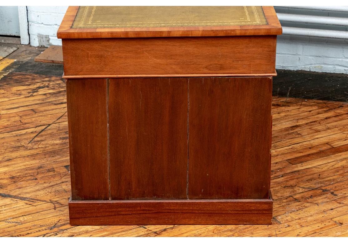 Antique English Mahogany Leather Top Knee Hole Desk 5