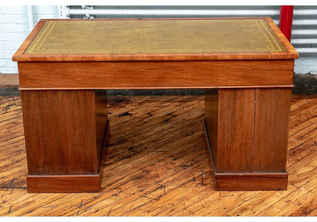Antique English Mahogany Leather Top Knee Hole Desk 7
