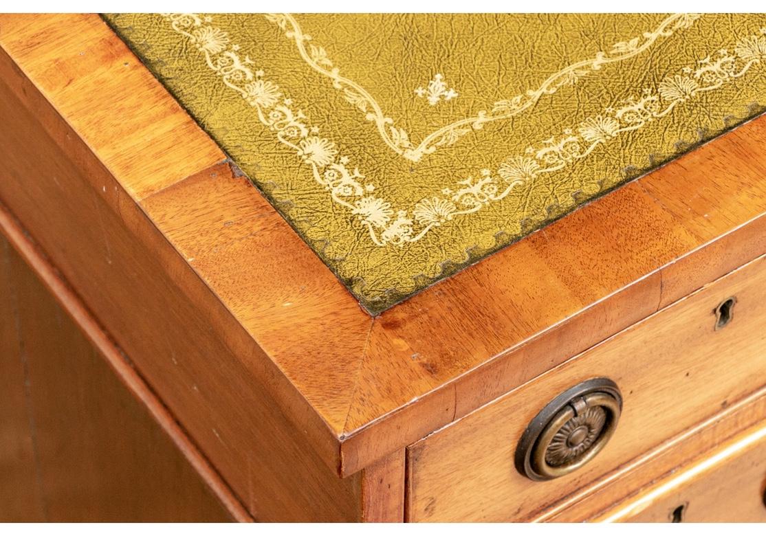 19th Century Antique English Mahogany Leather Top Knee Hole Desk