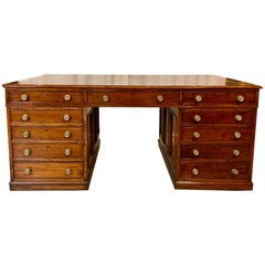 Antique English Mahogany Partners Desk, circa 1860