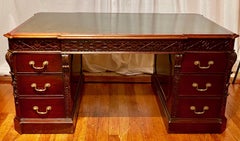 Antique English Mahogany Partners Desk, circa 1900