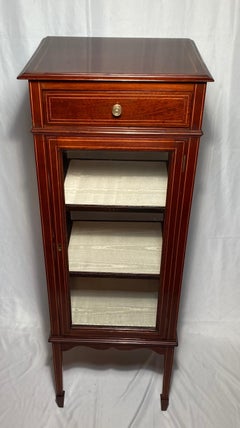 Antique English Mahogany Pedestal Vitrine
