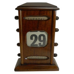 Antique English Mahogany Perpetual Calendar, circa 1900