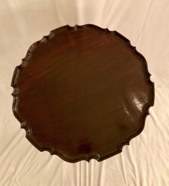 Antique English Mahogany Pie Crust Table, Late 19th Century