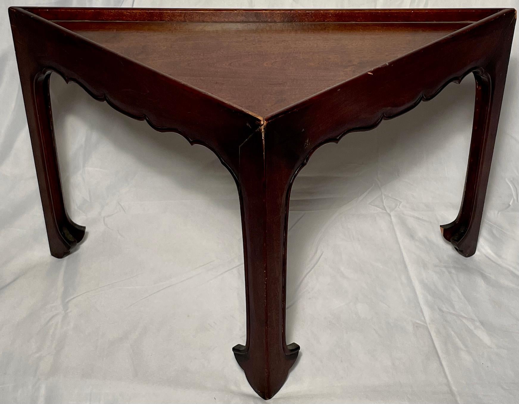Antique English mahogany plate stand.