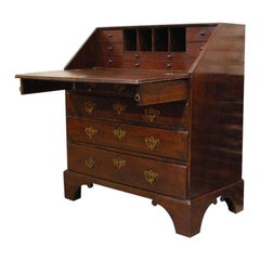 Antique English Mahogany Queen Anne Slant-Front Desk