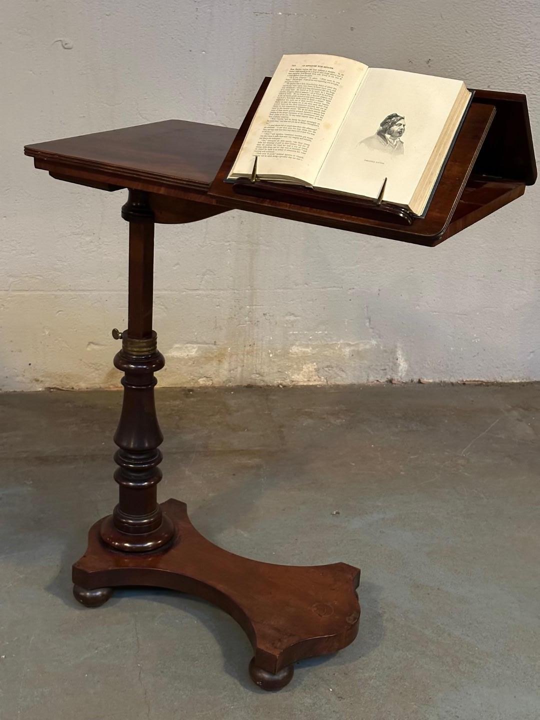antique English mahogany reading table. For Sale 4