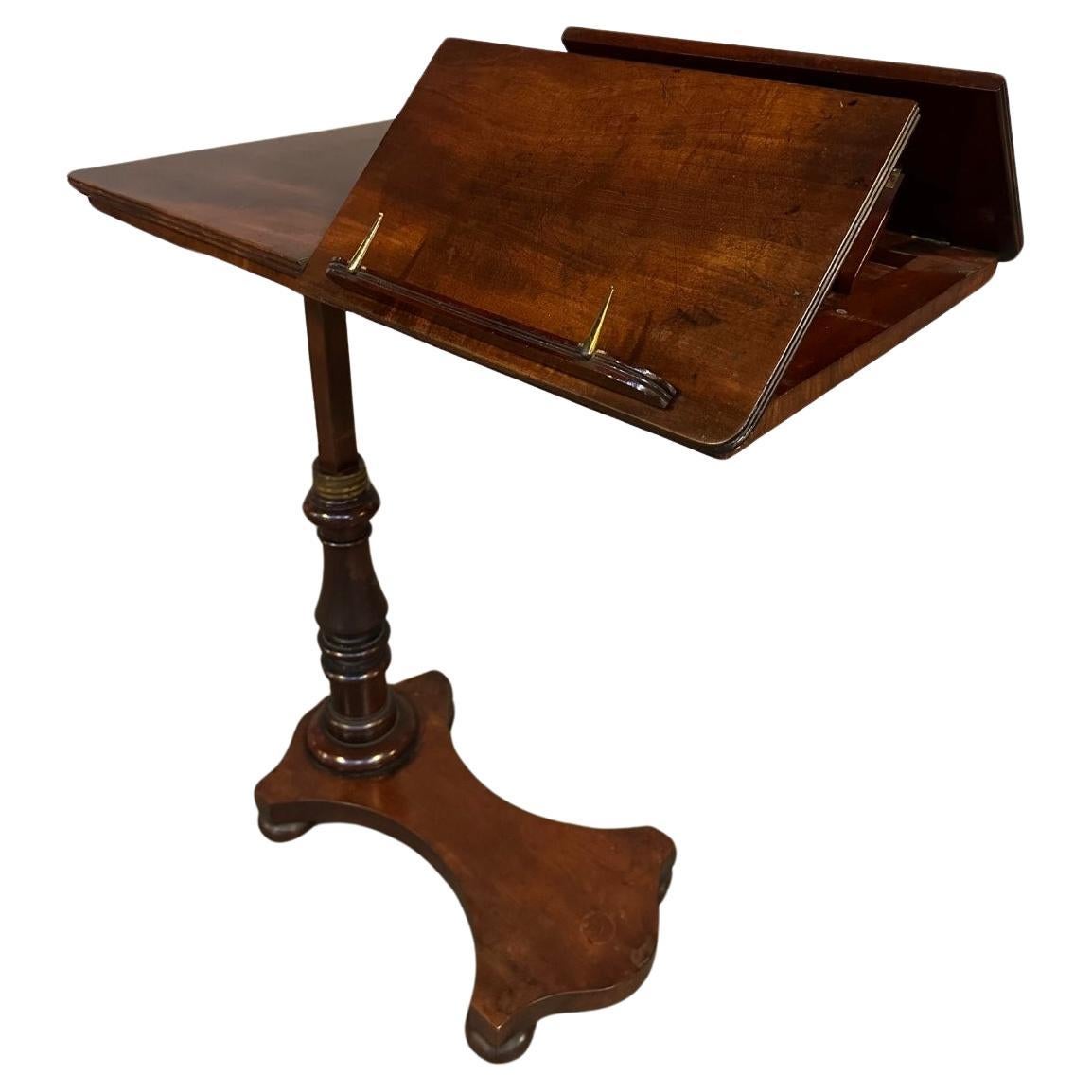 antique English mahogany reading table. For Sale
