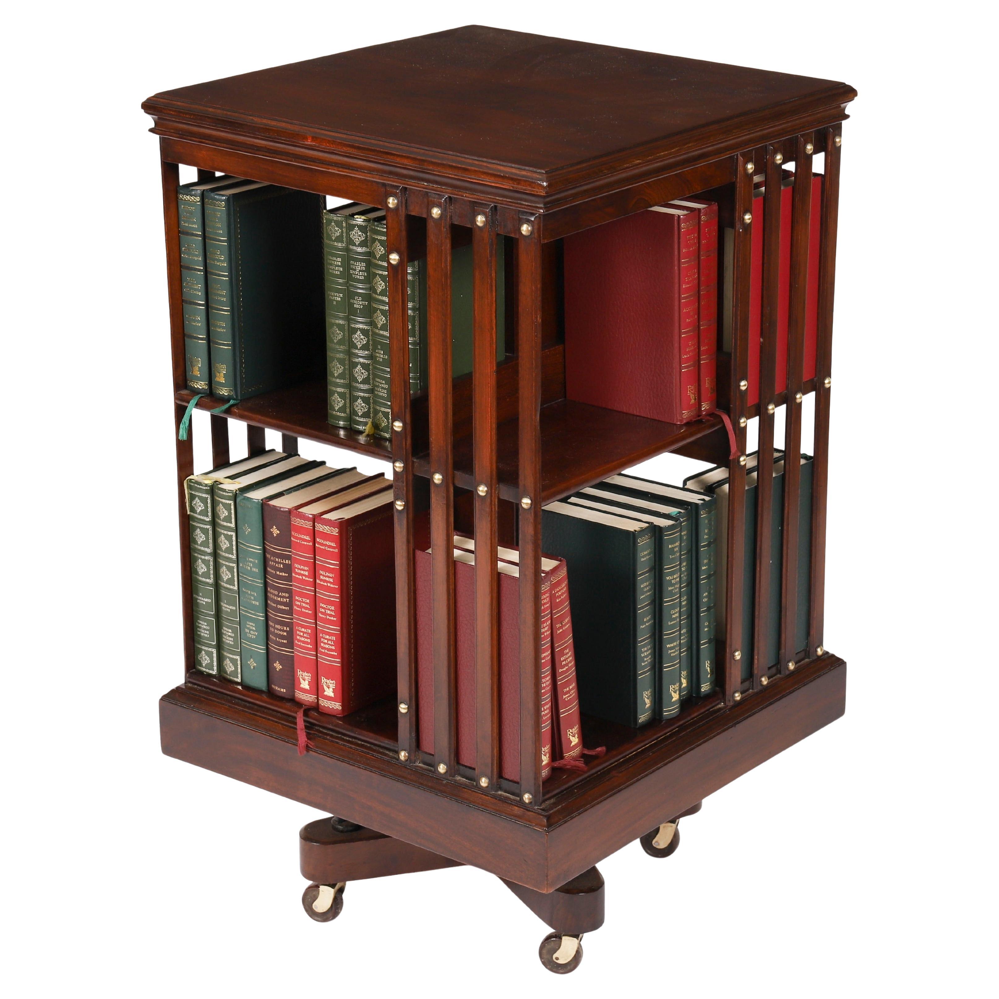 Antique English Mahogany Revolving Bookcase by Maple & Co 19th Century